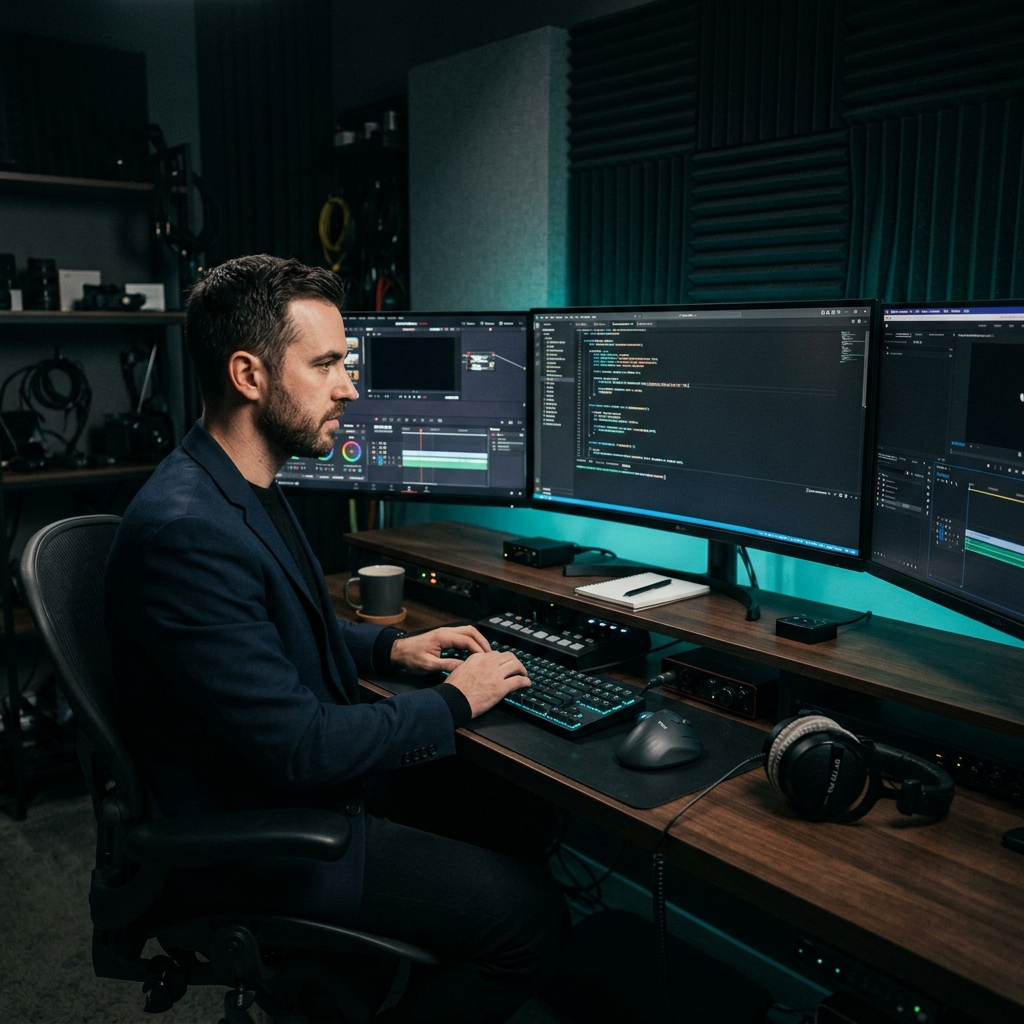 Professional studio workspace